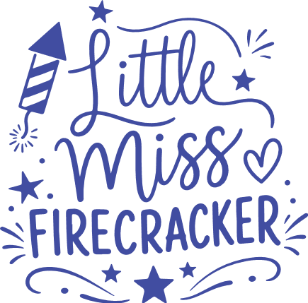 Little Miss Firecracker Free SVG File – funny patriotic girl tshirt design