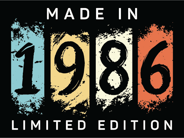 Made in 1986, Limited Edition Free SVG File for Members – vintage birthday tshirt design
