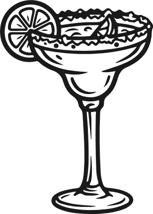 Margarita Glass with Lime slice Free SVG File for Members – Cocktail Drink clipart