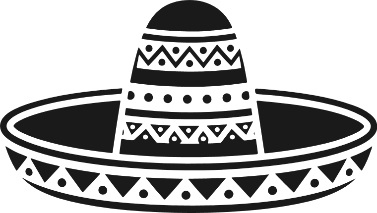 Mexican Hat silhouette Free SVG File – Cinco de Mayo, Sombrero hat clipart