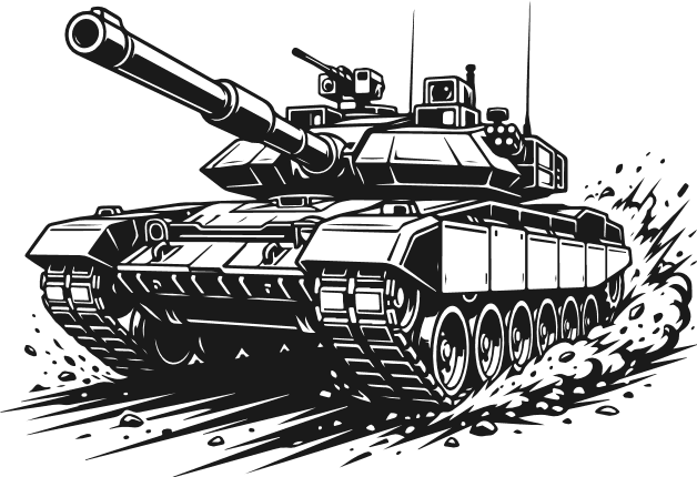 Tactical Military Tank Free SVG File for Members – Armored Army Vehicle clipart