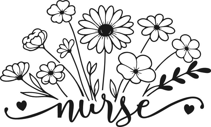 Nurse, Floral SVG design for tshirt - Free SVG File for Members