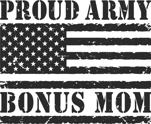 Proud Army Bonus Mom Free SVG File for Members – Military Family tshirt design