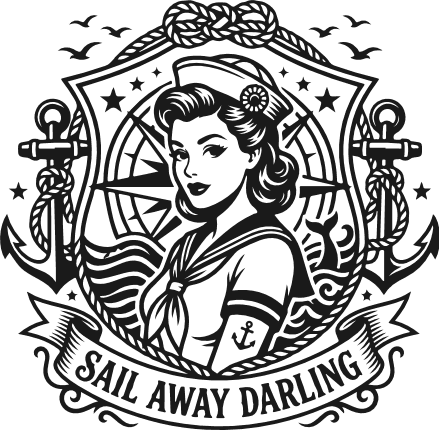 Sail Away Darling Free SVG File for Members – nautical tshirt design