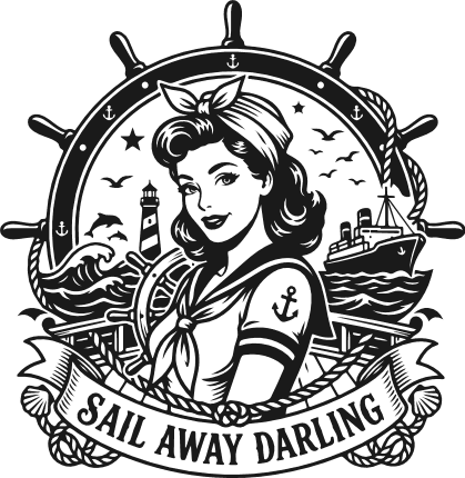 Sail Away Darling, nautical tshirt design - Free SVG File for Members