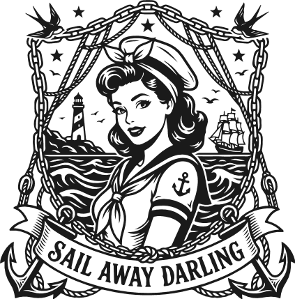 Sail Away Darling Free SVG File for Members – funny nautical design