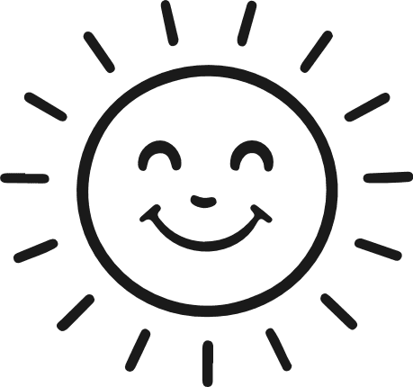 Smiling Sun outline Free SVG File – happy face sun emoji clipart image