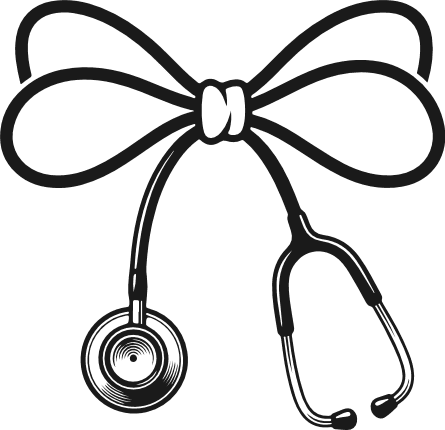 Stethoscope with Ribbon Bow Free SVG File for Members – Nurse Stethoscope clipart