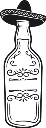 Tequila Bottle with sombrero hat Free SVG File – tequila drink clipart