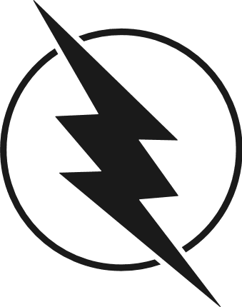 Thunderbolt Silhouette in a circle Free SVG File – Lightning Flash clipart image
