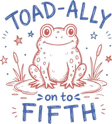 Toad-ally On To Fifth Free SVG File for Members – funny 5th grade quote